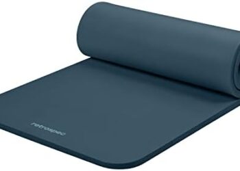 Retrospec Solana Yoga Mat 1″ Thick w/Nylon Strap for Men & Women – Non Slip Exercise Mat for Home Yoga, Pilates, Stretching, Floor & Fitness Workouts