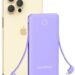 miisso 10000mAh Slim Portable Charger with Built in Cable, Power Bank Travel Charger External Battery Pack for Phone, 4 Output USB Type C Cord Clutch Charger Compatible with iPhone, Purple