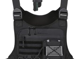 Outdoor Sports Chest Bag for Men, Chest Vest Holster Fits Most Pistols, Adjustable EDC Travel Chest Pack for Running, Hiking, Workouts (Black)