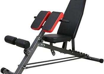 Finer Form Multi-Functional FID Weight Bench for Full All-in-One Body Workout – Hyper Back Extension, Roman Chair, Adjustable Ab Sit up Bench, Incline Decline Bench, Flat Bench