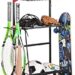 PLKOW Sports Equipment Storage for Garage, Indoor/Outdoor Sports Rack for Garage, Ball Storage Garage Organizer with Basket and Hooks,Toy/Sports Gear Storage