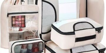 Veken 8 Set Packing Cubes for Suitcases, Luggage Organizer Bags Set for Carry on, Travel Gifts for Mom, Travel Essentials for Women, Travel Accessories in 4 Sizes(Extra Large, Large, Medium, Small)