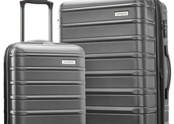 Samsonite Omni 2 Hardside Expandable Luggage with Spinner Wheels, Solid Charcoal, 2-Piece Set (Carry-on/Medium)