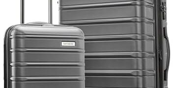 Samsonite Omni 2 Hardside Expandable Luggage with Spinner Wheels, Solid Charcoal, 2-Piece Set (Carry-on/Medium)