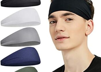 Sports Headbands for Men (5 Pack),Moisture Wicking Workout Headband, Sweatband Headbands for Running,Cycling,Football,Yoga,Hairband for Women and Men