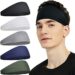 Sports Headbands for Men (5 Pack),Moisture Wicking Workout Headband, Sweatband Headbands for Running,Cycling,Football,Yoga,Hairband for Women and Men