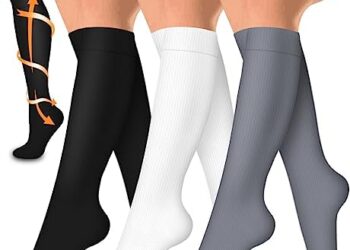 Laite Hebe 3 Pack Medical Compression Sock-Compression Sock For Women and Men Circulation -Best for Running,Nursing,Athletic Sports