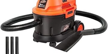 Armor All AA255W 2.5 Gallon 2 Peak HP Utility Wet/Dry Car and Shop Vac, 2.5-Gallon, Orange