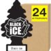 LITTLE TREES Air Fresheners Car Air Freshener. Hanging Tree Provides Long Lasting Scent for Auto or Home. Black Ice, 24 Air Fresheners