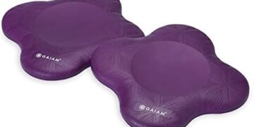 Gaiam Yoga Knee Pads (Set of 2) – Yoga Props and Accessories for Women / Men Cushions Knees and Elbows for Fitness, Travel, Meditation, Kneeling, Balance, Floor, Pilates Purple