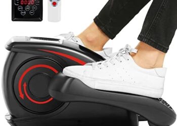 ANCHEER Under Desk Elliptical, Electric Ellipse Leg Exerciser While Sitting for Seniors Adults, Quiet Portable Motorized Seated Foot Pedal Exerciser with Remote Control for Home Office Use