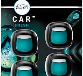 Febreze Unstopables Car Odor-Fighting Car Freshener Vent Clip Fresh Scent, 07 oz. Car Vent Clip, Pack of 4