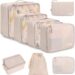 BAGAIL 8 Set Packing Cubes Luggage Packing Organizers for Travel Accessories-Cream