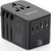 EPICKA Universal Travel Adapter, GaN International Plug Adapter with 3 USB-C 70W PD Fast Charging & 2 USB-A Adaptor All-in-one Wall Charger for USA EU UK AUS (TA-105 Pro, Black)