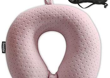 Neck Pillows for Sleeping Travel Pink Travel Pillow Comfortable U Shape Memory Foam Pillows Neck and Head Support Portable Travel Neck Pillow Suitable for Planes, Trains, Self-Driving Cars