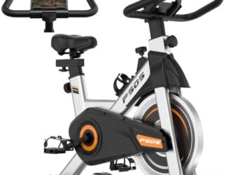 Exercise Bike, Stationary Bikes for Home Gym,Workout Bike With Belt Drive, Indoor Cycling Bike With Digital Display & Comfortable Seat Cushion, Sliver-C