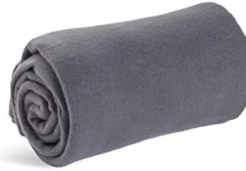 Cozy-Soft Microfleece Travel Blanket, 50×60 Inch, Lightweight, Compact, Perfect for Airplane and Car, Charcoal
