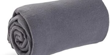 Cozy-Soft Microfleece Travel Blanket, 50×60 Inch, Lightweight, Compact, Perfect for Airplane and Car, Charcoal