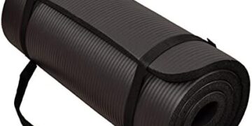 BalanceFrom All-Purpose 1-Inch Extra Thick High Density Anti-Tear Exercise Yoga Mat with Carrying Strap, Multiple Colors