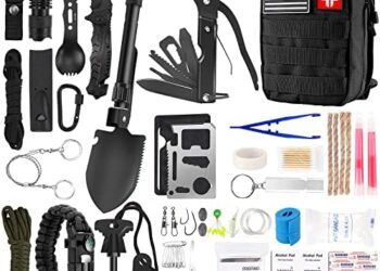 Survival Kit and First Aid Kit, 142Pcs Professional Survival Gear and Equipment with Molle Pouch, for Men Dad Husband Who Likes Camping Outdoor Adventure…