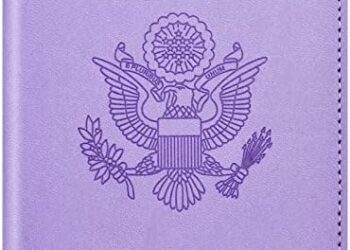 Passport and Vaccine Card Holder Cover Combo, Passport Case /Wallet with Vaccine Card Slot for Women and Men(AL-Purple)