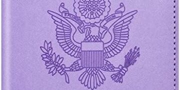 Passport and Vaccine Card Holder Cover Combo, Passport Case /Wallet with Vaccine Card Slot for Women and Men(AL-Purple)