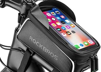 ROCKBROS Bike/Bicycle Phone Front Frame Bag, Waterproof, Tube Bag,Cycling Pouch, Bike Accessories for Men Compatible Phone Under 6.5”
