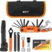 Bicycle Repair Bag With Tire Pump, Portable Tool Kit for Camping Travel – Patches, Inflator, Maintenance Essentials All in One Safety Kit