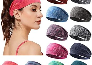 Women’s Workout Headbands Non Slip Sport Sweatbands Yoga Hairbands for Travel Fitness Athletic Elastic Moisture Wicking for Girls