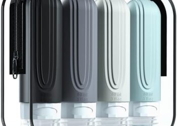 Travel Bottles for Toiletries, Tsa Approved 3oz Travel Size Containers BPA Free Leak Proof Refillable Liquid Silicone Squeezable Travel Accessories for Shampoo Conditioner Lotion (4 Pack)