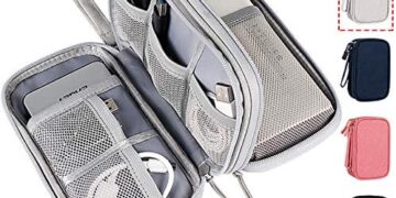 Electronic Organizer Bag, Waterproof Portable Electronic Organizer Travel Accessories Cable Bag Universal Cord Storage Case for Cable/Cord Storage, Charging Cable, Cell Phone, Power Bank