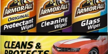 Armor All Protectant, Glass and Cleaning Wipes, Wipes for Car Interior and Car Exterior, 30 Count Each (Pack of 3)